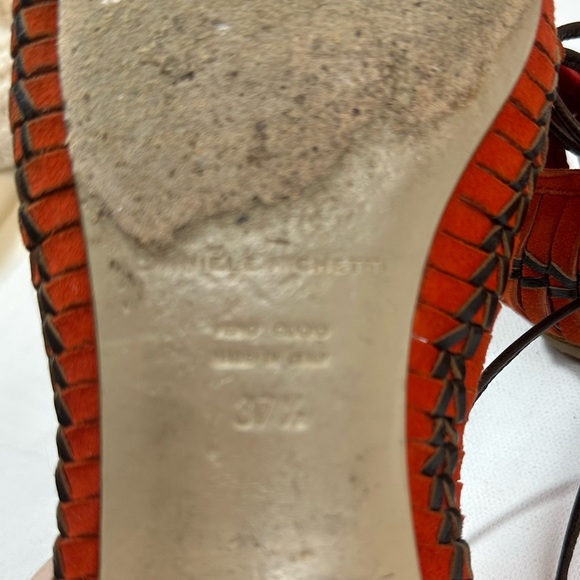 Daniele Michetti Lace-up Suede Braided Flats - Picture 3 of 4